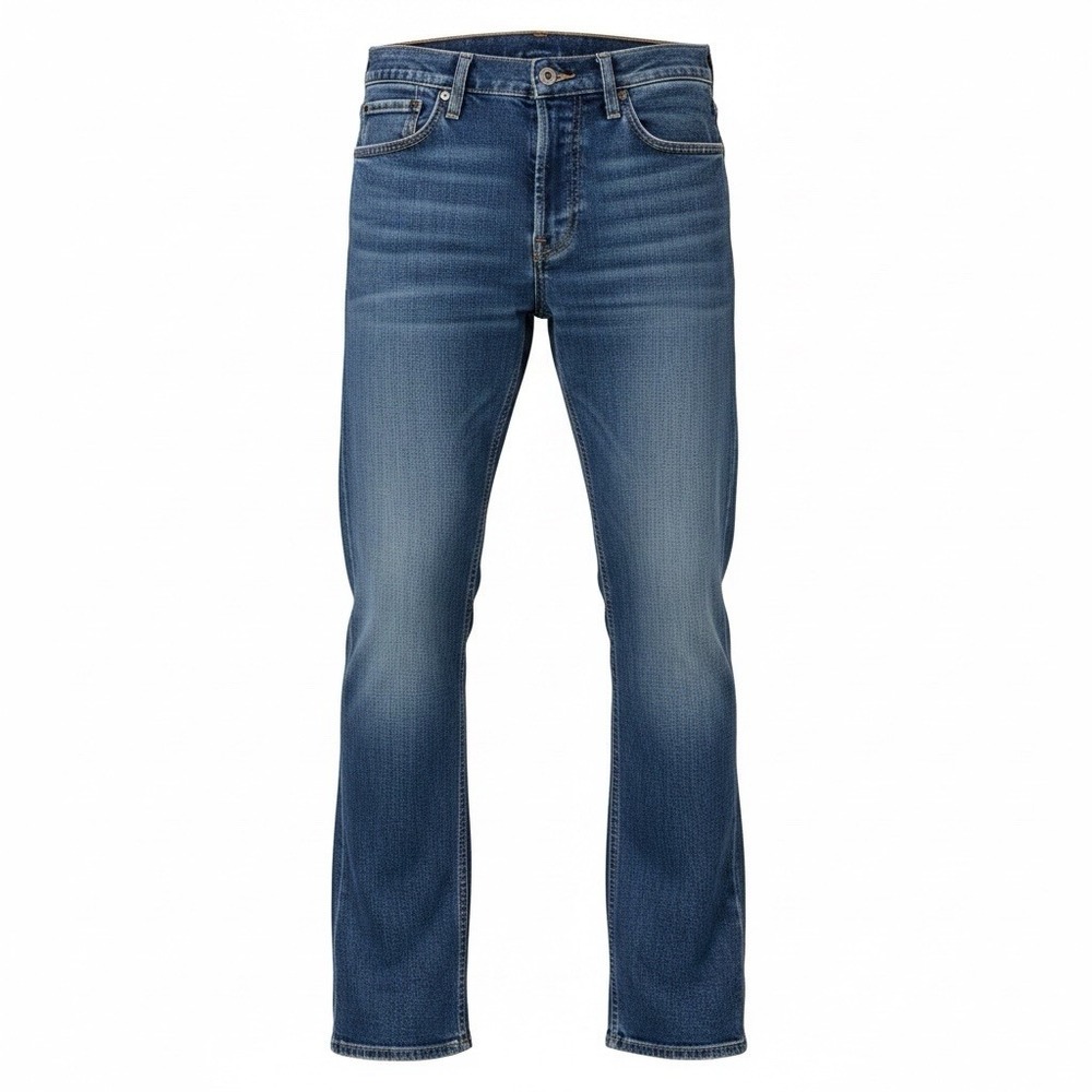 Hollister Jeans Mens 32X32 Blue Denim Button Fly Straight Leg Slim Fit 5-Pockets